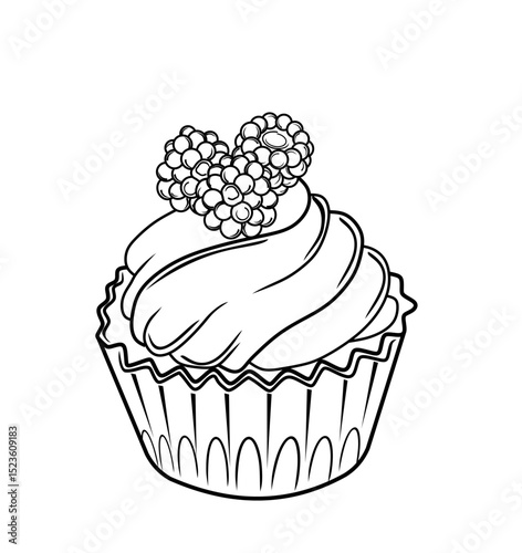 Cupcake with raspberry whipped cream topping