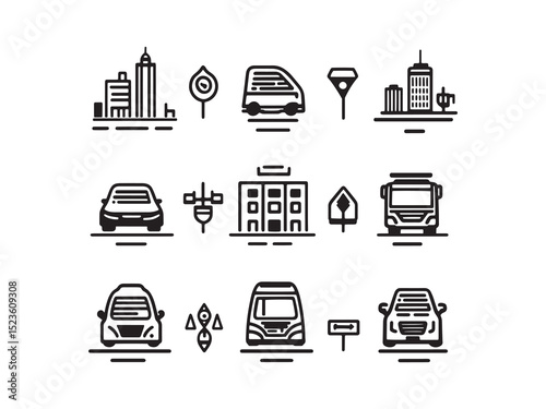 Congestion Zone Minimalist 2D Line Art 