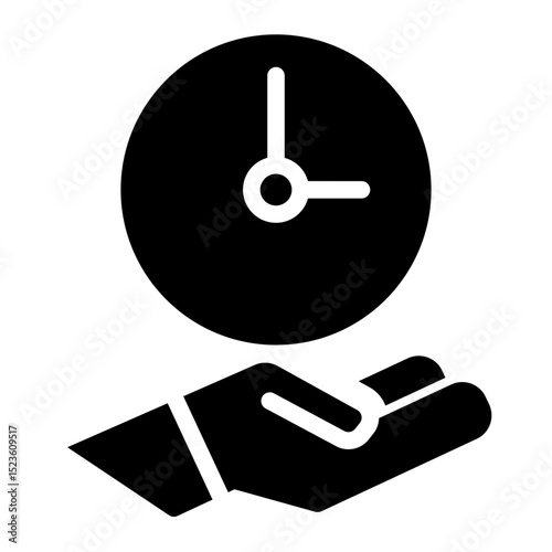Time Saver Icon - Glyph Style for Efficient Scheduling & Management.