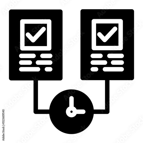 Efficient Multitasking Icon - Glyph Style for Task Management.