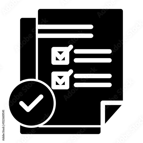 Task Checklist Icon - Glyph Style for To-Do Management.