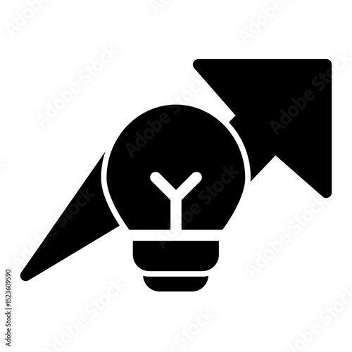Creative Idea Icon - Glyph Style for Growth & Innovation.