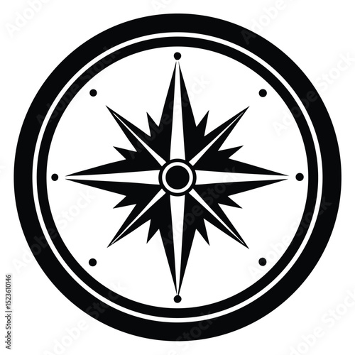 tour guide element isolated compass on white background