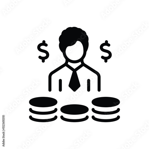 Black solid icon for investor