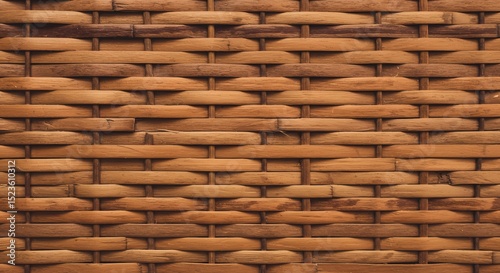 Woven Wood Texture Background: Photo of Intertwined Brown Wooden Strips