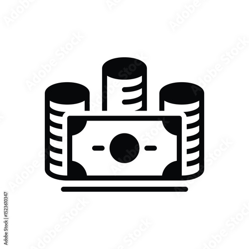 Black solid icon for money