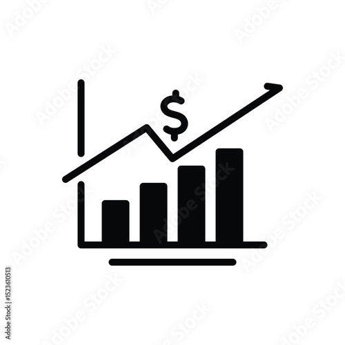 Black solid icon for stocks