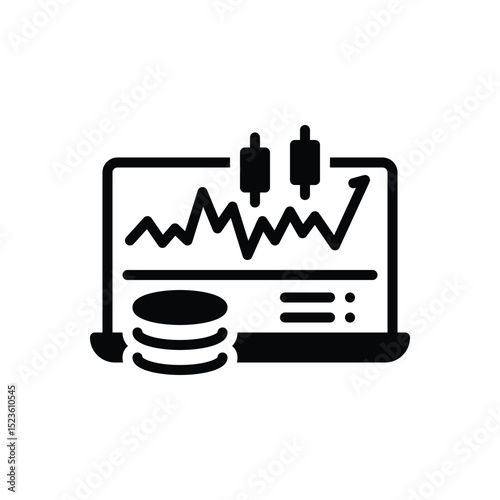 Black solid icon for trading