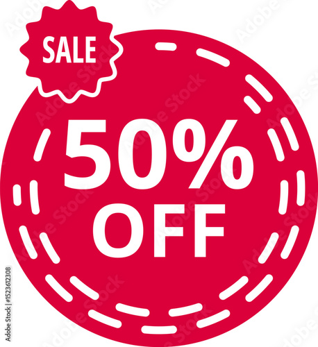50 percent off  sale special discount badge vector 