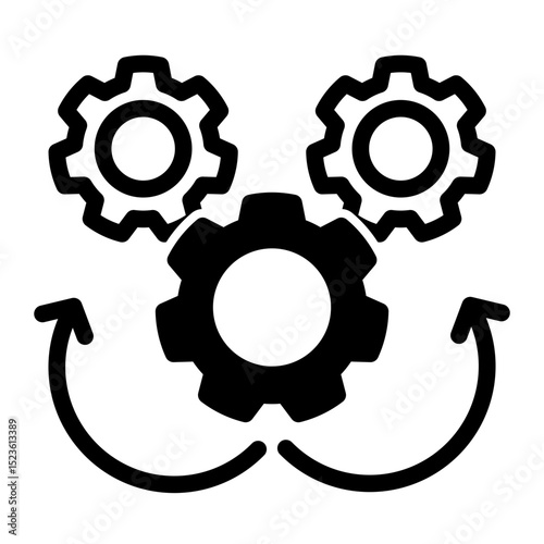 System Operation Icon - Mixed Style for Management & Gears.