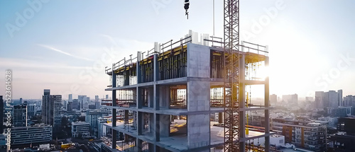 Construction Site High Rise Building Under Development