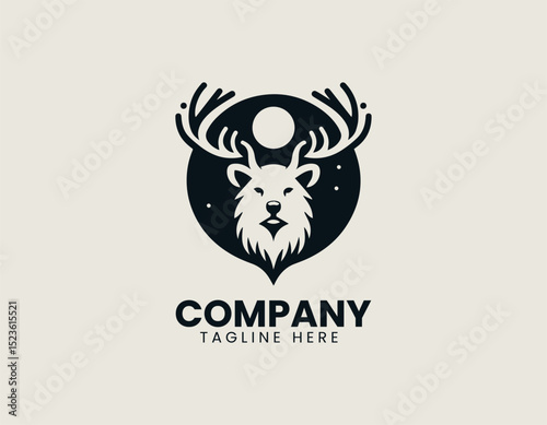 Majestic Deer Bear Hybrid Forest Spirit Woodland Wildlife Vector Logo Design