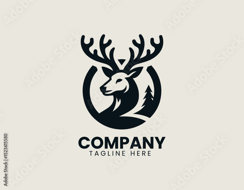 Majestic Deer Bear Hybrid Forest Spirit Woodland Wildlife Vector Logo Design