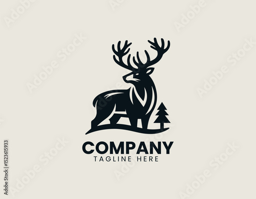 Majestic Deer Bear Hybrid Forest Spirit Woodland Wildlife Vector Logo Design
