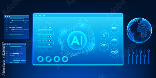 Agent AI technology The screen that shows the conversation with AI represents an intelligent assistant system that works, makes decisions and performs tasks on behalf of humans independently.