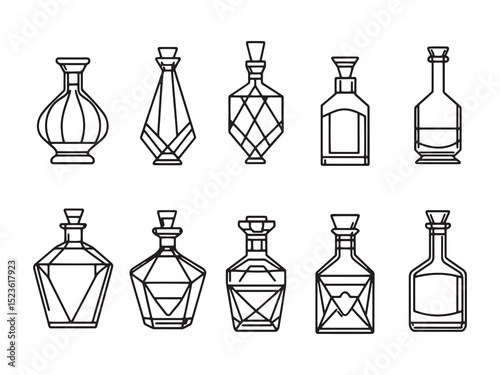 Crystal Decanter Simple Line Art Collection