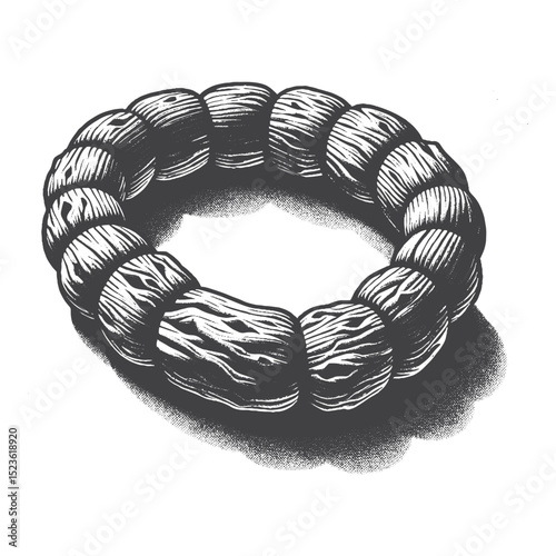 Vintage Hand-Drawn Jewelry Bracelets on Wrist Illustration, Fashion Accessory Engraved Style Vector for T-Shirts and Style Themes Design