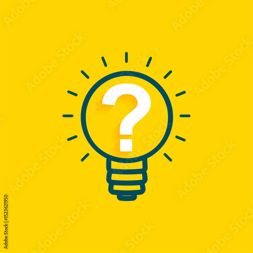 flat yellow background with light bulb innovative concept