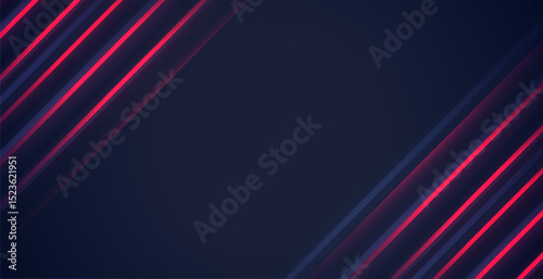 glowing red stripe lines on dark banner in digital style