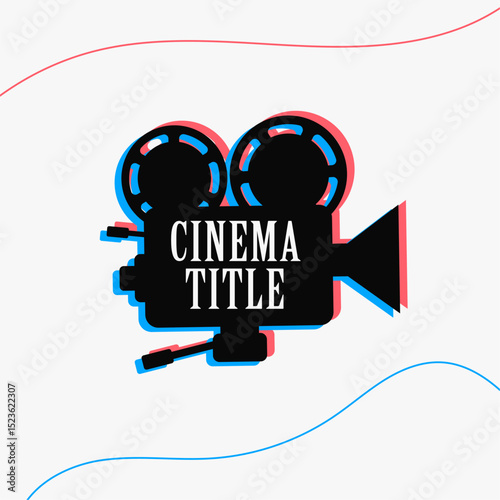 cinema production camera deign on white background