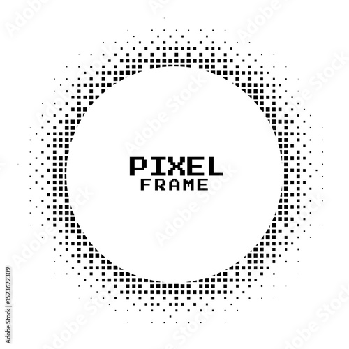dotted pattern pixel frame abstract background in retro style