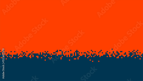 red and blue geometric dotted pattern banner with pixel effect