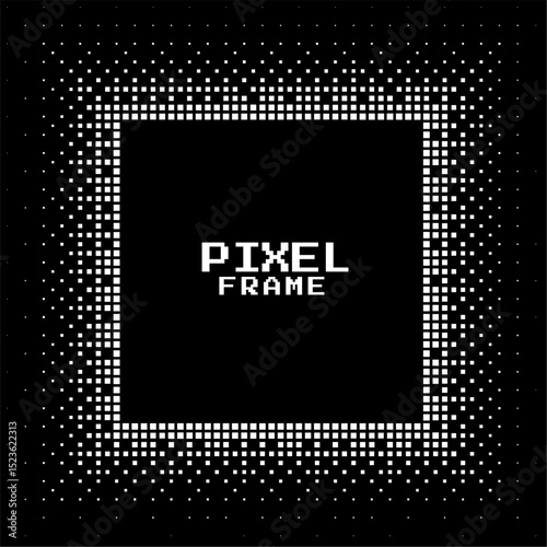 abstract pixel texture dotted frame background with halftone effect