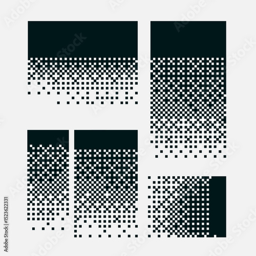 set of abstract geometric pattern grid background with mosaic texture