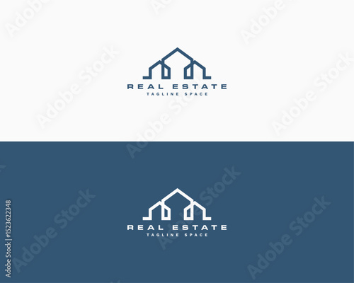 real estate logotype template with mortgage sign