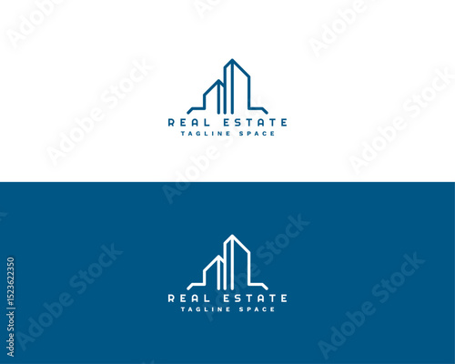 real estate logo with skyline building symbol