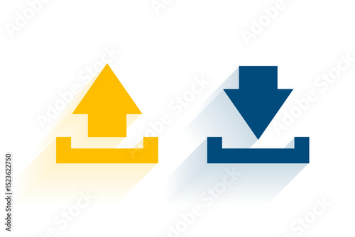 modern download and upload arrow sign for apps and websites