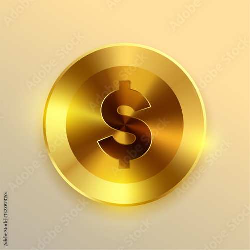 US money golden dollar coin symbol design