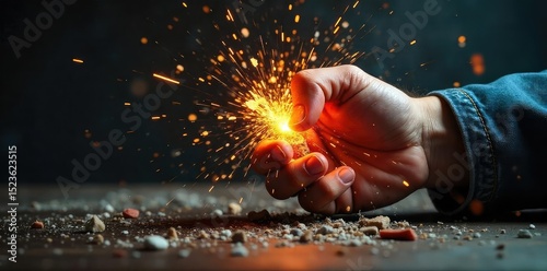 Frustration boils over into hateful rage, symbolized by a clenched fist smashing a fragile object The shattered remains reflect the destructive nature of unchecked anger , abstract, dark