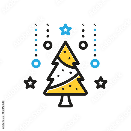 Multi color icon for christmas
