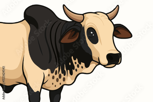 portrait of a bull vector illustration 