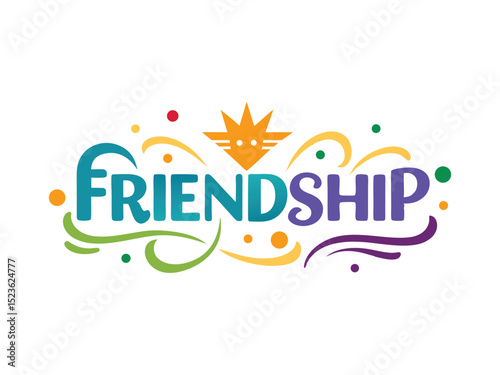 friendship typography design isolated on white background
