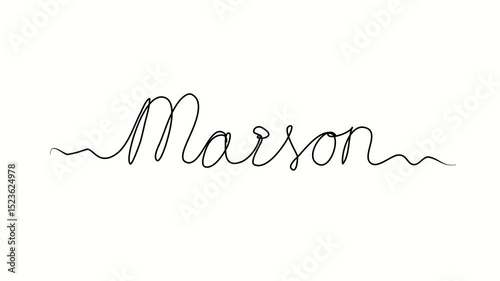 House text in French. One line drawing doodle hand drawn. Video 4k  object illustration, minimalism hand drawn sketch design modern new