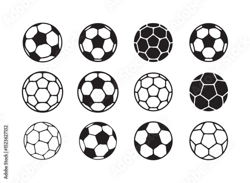 Soccer ball icon. Ball Icon. Football Icon black style,Football or soccer ball flat vector icon