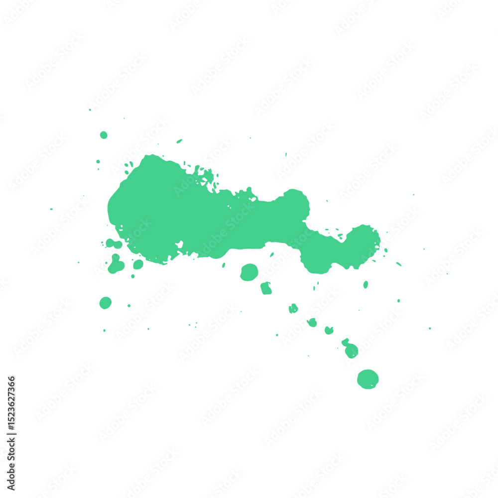 Obraz premium soft green shade ink splash brush drop