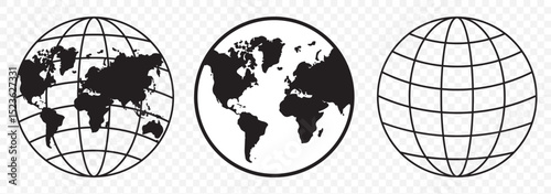 world planet icon. world globe icon. earth globe flat design icon. isolated on white background. vector illustration. world globe isolated on Transparent Background. EPS 10.