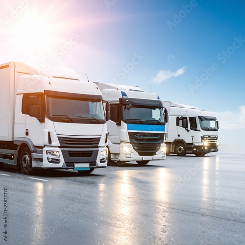 Group of trucks parked in a lot highlighting various modes of transportation and logistics