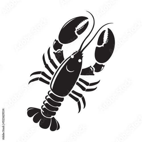 lobster silhouette vector seafood, illustration, silhouette, lobster, claw, crustacean, fish, tattoo, cartoon, insect, signs, isolated, art, white, scorpio, spider, graphic, drawing, ocean, cancer
