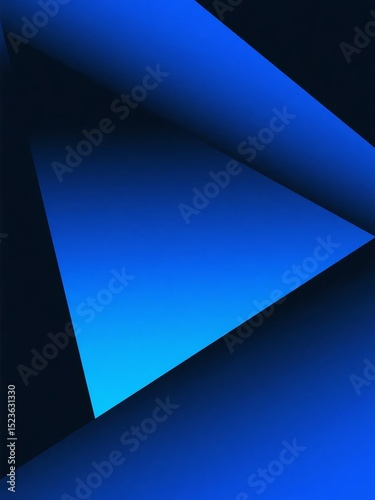 Abstract Composition with Blue Tones and Geometric Shapes