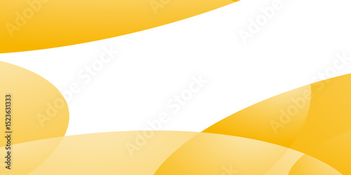 Abstract yellow banner background. Rounded shapes create dynamic framing for content. This simple design draws the eye.