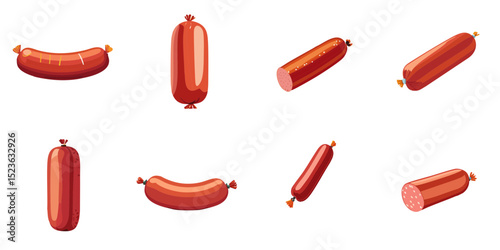 Multiple vector illustrations sausage

