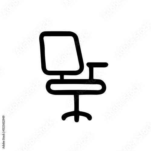 Minimalist Outline Office Swivel Chair Armchair Furniture Interior Design Icon
