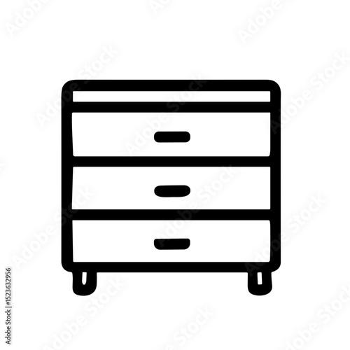 Minimalist Outline Drawer Cabinet Design Furniture Interior Decoration Icon