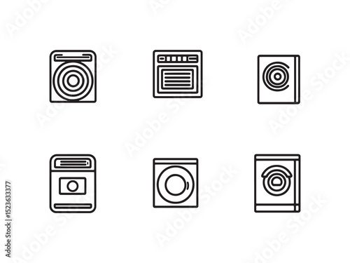 Laundromat Ultra Minimalist 2D Line Art