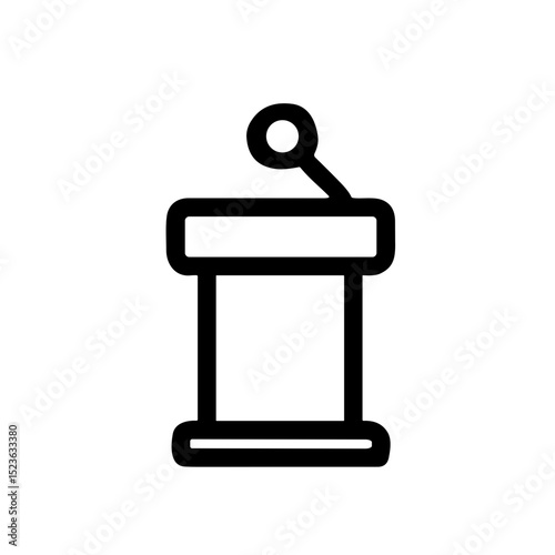 Line Style Podium Conference Detailed Symbol Illustration Presentation Icon