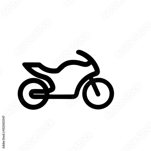 Simple Line Motorcycle Silhouette Symbol Speed Transportation Icon Design
